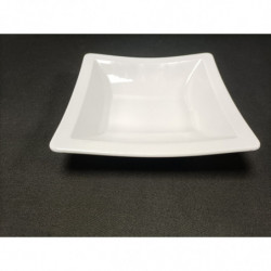 Assiette creuse carré porcelaine Cara (19 cm)