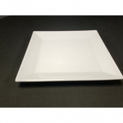 Assiette plate carrée porcelaine réception 25 cm